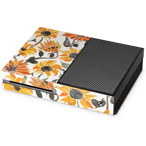 Cat Coq Yellow Sunflower Xbox One Console Skin